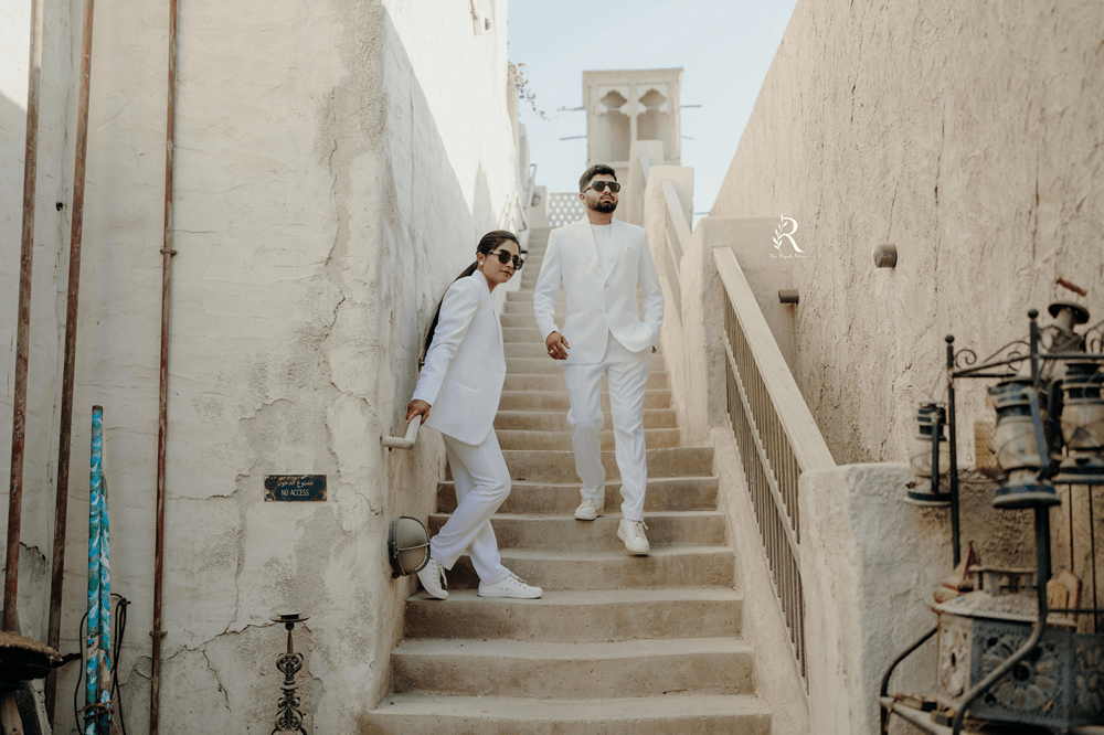Candid moment during Dubai pre-wedding shoot